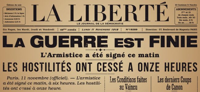 Centenaire 14-18 – Journal Armistice